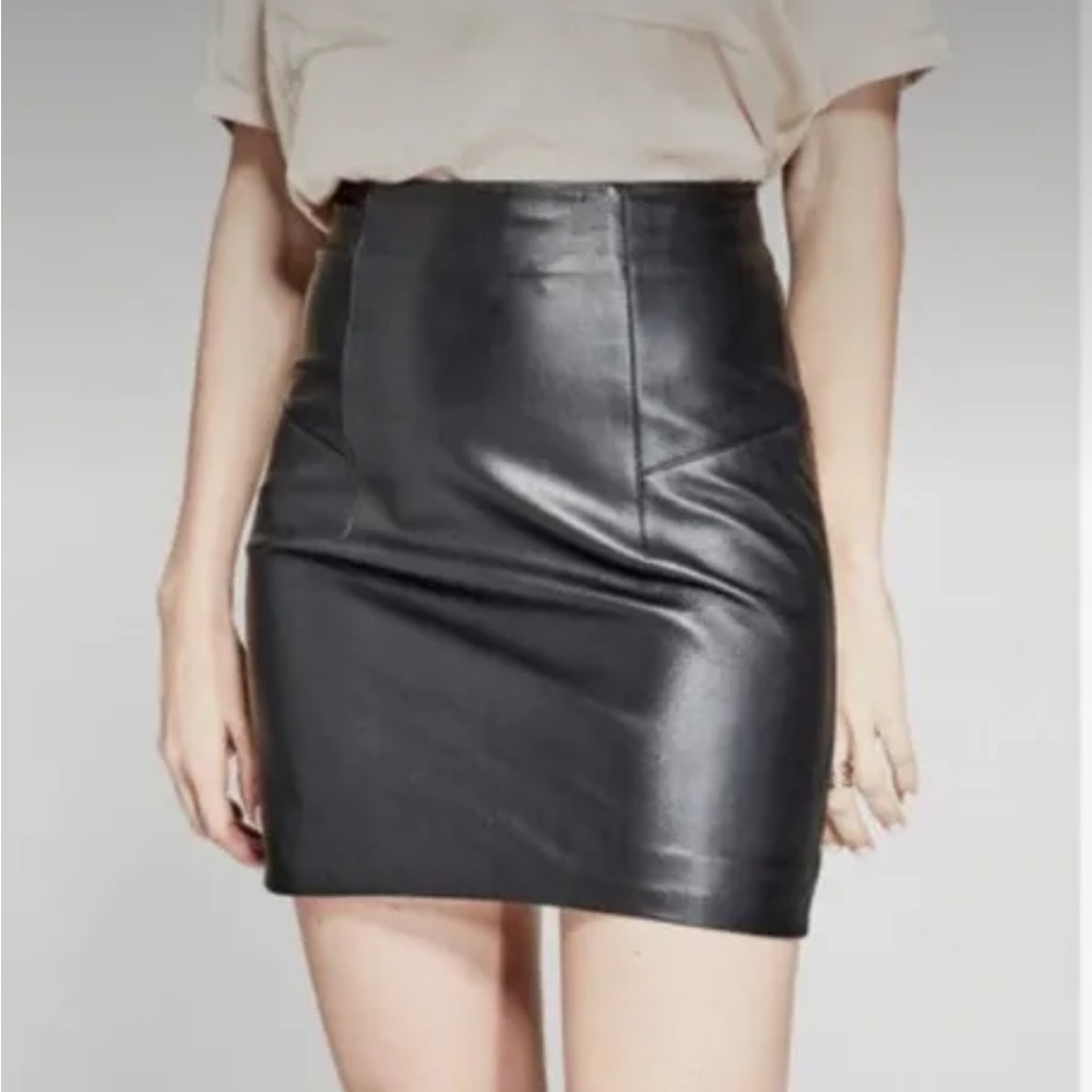 Marciano by GUESS Lamb Leather Skirt